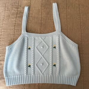Wild Fable Light Blue Knit Tank Top